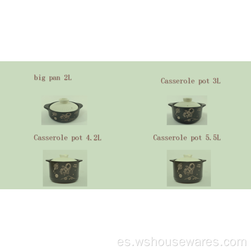 Morden Style Big Sart Forma redonda Casserole Pot